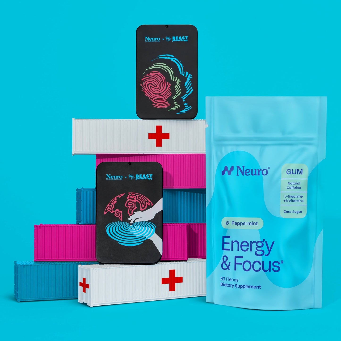 Energy & Focus Gum + Beast Philanthropy tins