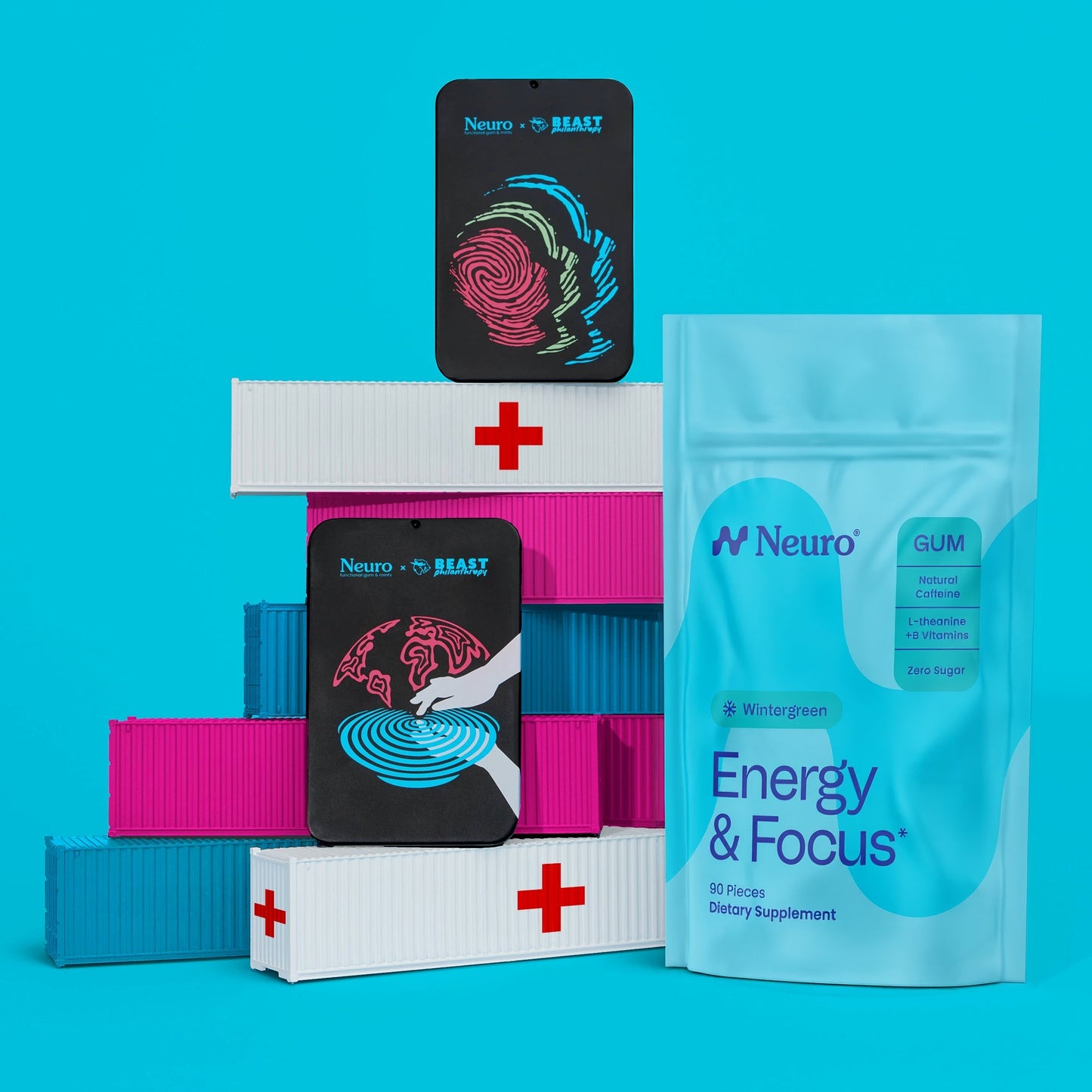 Energy & Focus Gum + Beast Philanthropy tins