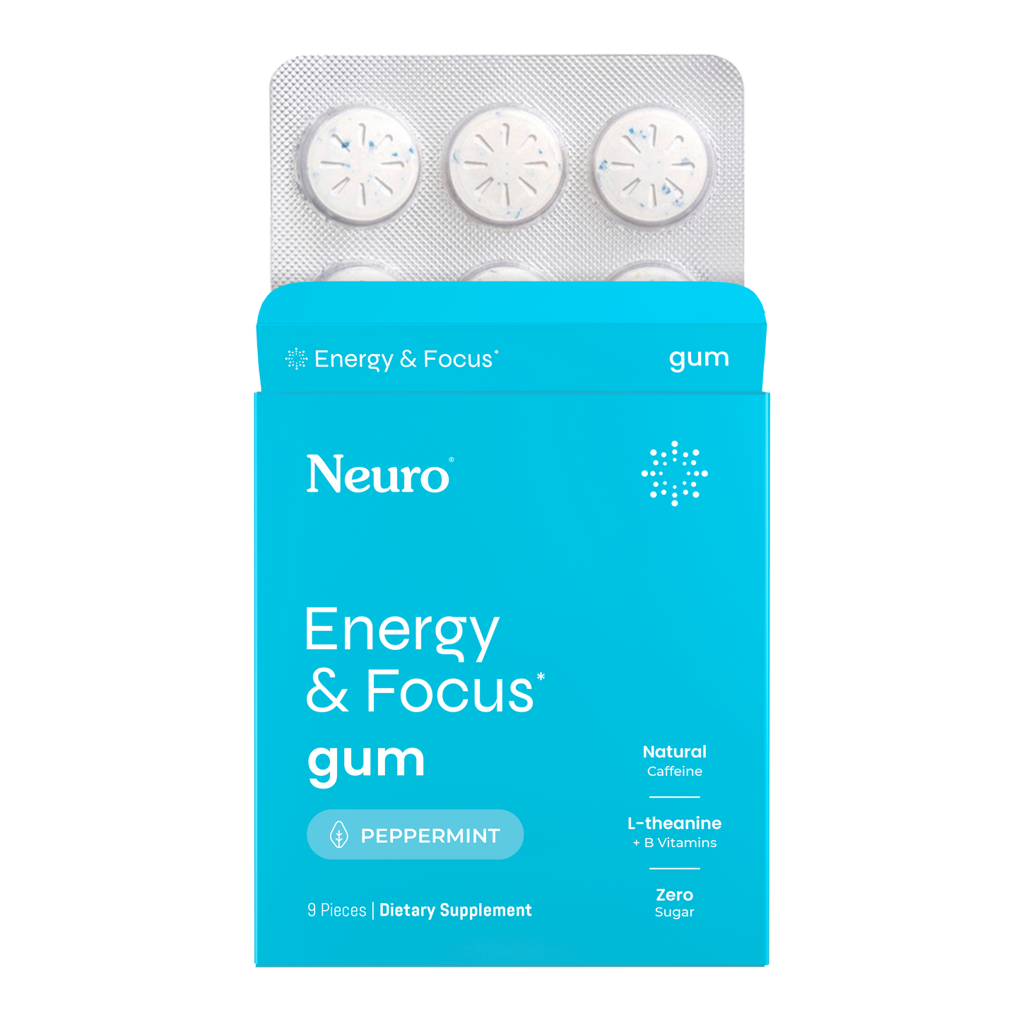 Energy & Focus Gum Peppermint Blister